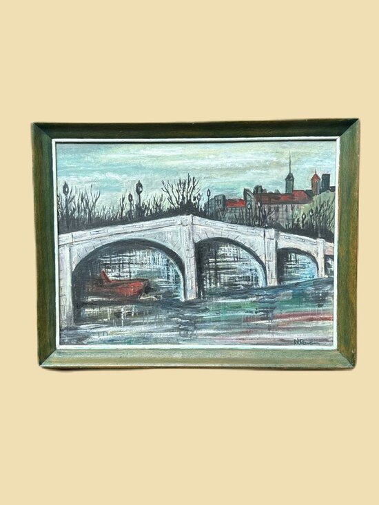 Other - Framed Bridge Scene Vintage Wall Art